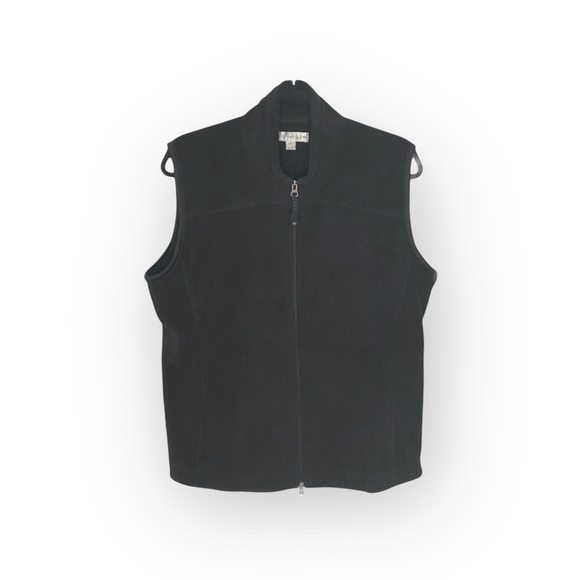 new Cutter & Buck 𖦹 Full Zip Soft Warm Cozy Classic Fleece Vest 𖦹 Black 𖦹 Large - Picture 13 of 15